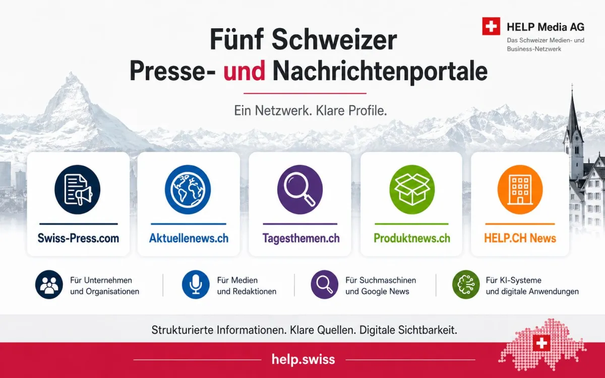 Fünf Schweizer Presse- und Nachrichtenportale der HELP Media AG